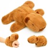 Vibbang Jouet en Peluche Capybara, Jouets en Peluche Capybara de Simulation avec Oreiller Tortue, Confortable Mignons Poupées