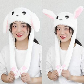 Bonnet Oreilles qui Bougent, Bonnet Oreille qui Bouge Mignon Animal Chapeau, Bonnet Lapin Oreilles qui Bougent Kawaii, Peluch