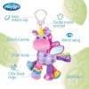 Playgro Peluche dActivités Stella la Licorne, Jouet pour Poussette, Dès la naissance, Rose/Violet, 40183