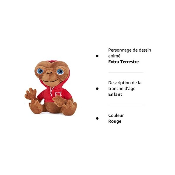 E.T. Peluche extra-terrestre avec capuche rouge 25 cm