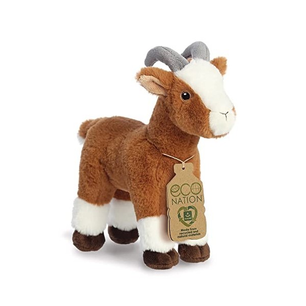 Aurora, 35052, Eco Nation Chèvre, 26cm,Peluche éco-Responsable, Marron