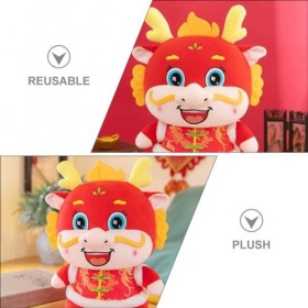 ABOOFAN Animal en Peluche Dragon Chinois 2024 Poupée Dragon du Nouvel an Chinois Oreillers Câlins Doux Année du Dragon Zodiaq