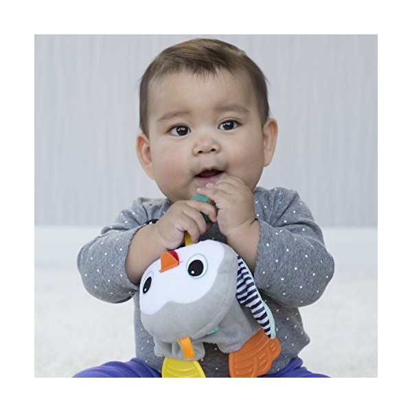 Infantino Cuddly Teether Penguin for Sensory Exploration - Silicone Teether, Teething Relief