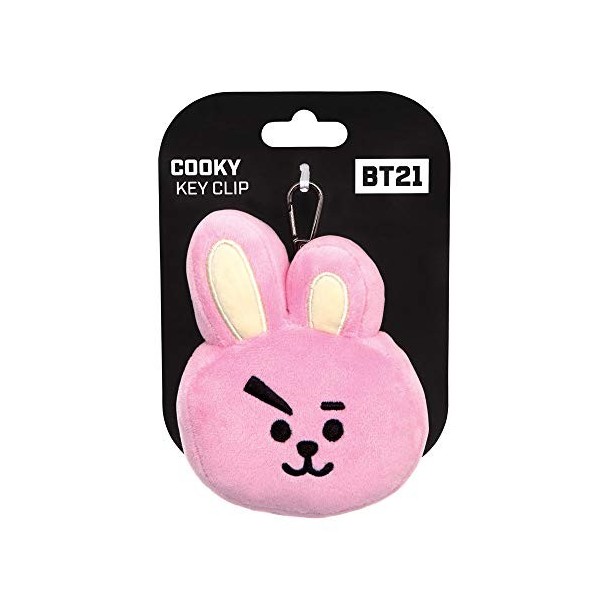 Aurora Produits officiels BT21 signés World, peluche porte-clés COOKY, 61334, rose