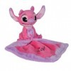 Doudou personnalisé Stitch Angel rose Peluche + mouchoir 40 cm