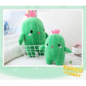 Cactus en peluche avec visage souriant - Oreiller en peluche super mignon et doux - Décoration créative - Cadeau danniversai