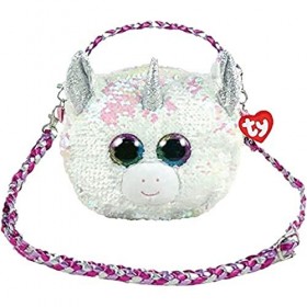 Ty- Sac à bandoulière Peluche Sequins 20cm-Diamond la Licorne, TY95132, Multicolore