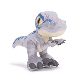 Posh Paws- Dinosaur Jurassic World Peluche en Forme de Dinosaure vélociraptor Clair 25 cm, 49003, Bleu, Gris