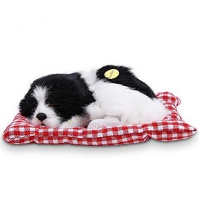 Zerodis Peluche Chien Jouet Enfants Adorables Jouets Mous Simulation Poupée Animale en Peluche Chiens Endormis avec Son pour 