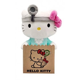 Hello Kitty Doctor Eco Plush 24 cm dans Une Pochette en Carton réutilisable - La Peluche est composée à 100% de matériaux rec