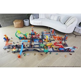 Hot Wheels - Coffret Garage de Réparation City Downtown - Garage et 1 Voiture Hot Wheels - Compatible Circuits et Kits City -