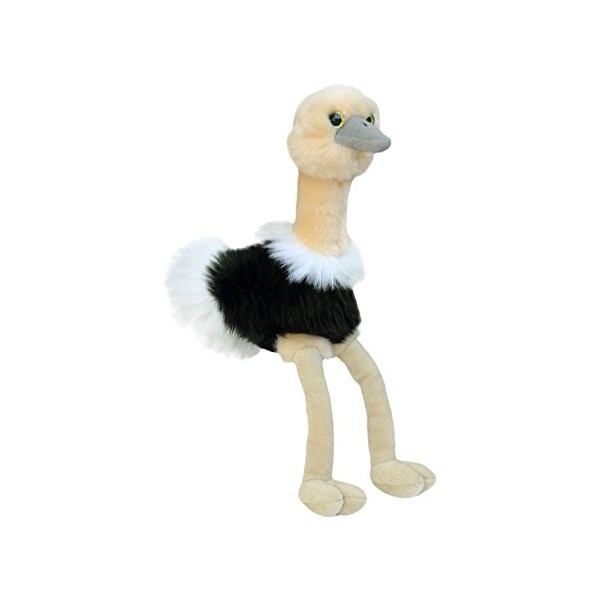 Aurora, 31191, Mini Flopsie Ozzi lAutruche, 20 cm, Peluche, Noir et Blanc