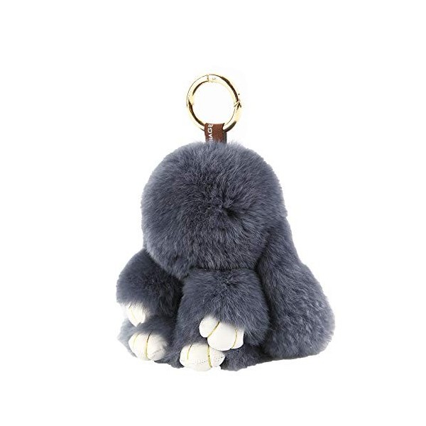 YISEVEN Porte-Clé Peluche Lapin de Pâques Clef Fourrure Pompon Doux Mignon Moelleux Animal Poupée Jouet Fille Petit Cadeau Fe