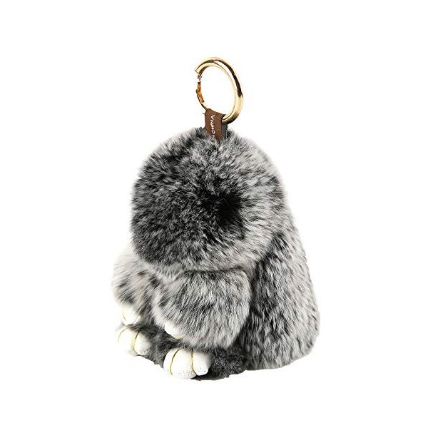 YISEVEN Porte-Clé Peluche Lapin de Pâques Clef Fourrure Pompon Doux Mignon Moelleux Animal Poupée Jouet Fille Petit Cadeau Fe