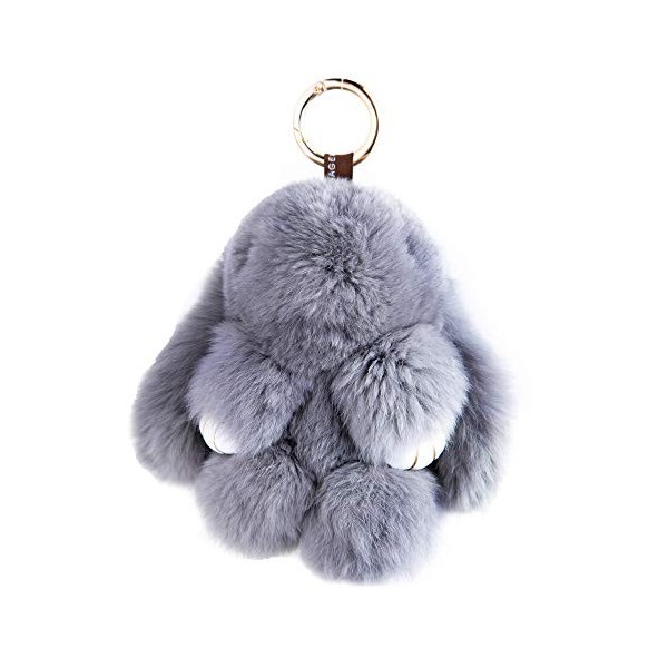 YISEVEN Porte-Clé Peluche Lapin de Pâques Clef Fourrure Pompon Doux Mignon Moelleux Animal Poupée Jouet Fille Petit Cadeau Fe