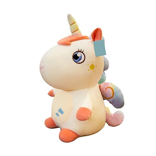 EXQULEG Licorne en peluche, coussin en peluche licorne, cadeau pour les enfants filles blanc, 30 cm 