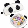 BESLIME Panda Pencil Pen Case Bag 2pcs Pen Case Bag Cosmetic Bag, Trousse Mignonne en Peluche, Multifonction Papeterie