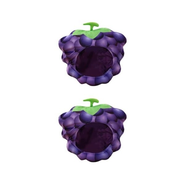 PRETYZOOM Grape Cap Dr?Le Raisin en Peluche Nouveauté Chapeau de Fête Chapeau en Peluche Partie Dr?Le Coiffe Chapeau Tête Gra