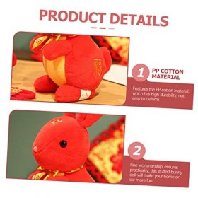 VICASKY Année du Lapin Mascotte Enfant Jouet en Peluche Bébé Poupée en Peluche Animaux en Peluche Lapin en Peluche Figurines 