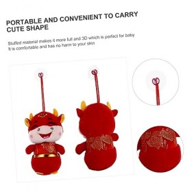 ibasenice 2 Pièces Poupée De Boeuf du Zodiaque Poupée Créative Doudou Vache Coussin Peluche Vache Poupée De Vache De Dessin A