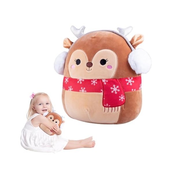 Onlynery Jouets en Peluche de cerf | Oreiller d’élan en Peluche - Renne en Peluche de noël Doux et Portable, pour Chambre à C