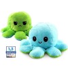 Knuffis Poulpe en peluche réversible Octopus - Doudou dambiance - Poulpe - Poulpe - Poulpe - Bleu clair et vert - 30 cm