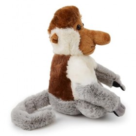 Zappi Co Peluche de Singe au Long Nez 25cm - Unique, Doux Animal de la Jungle, Écologique, Fascinant pour Les Jeunes Étudia