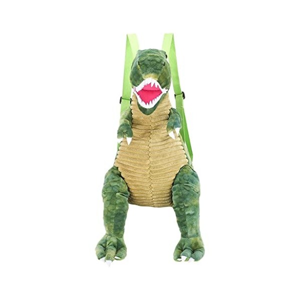 Paowsietiviity Joli sac à dos pour enfant en peluche dinosaure vert, Vert, 20x14x40cm