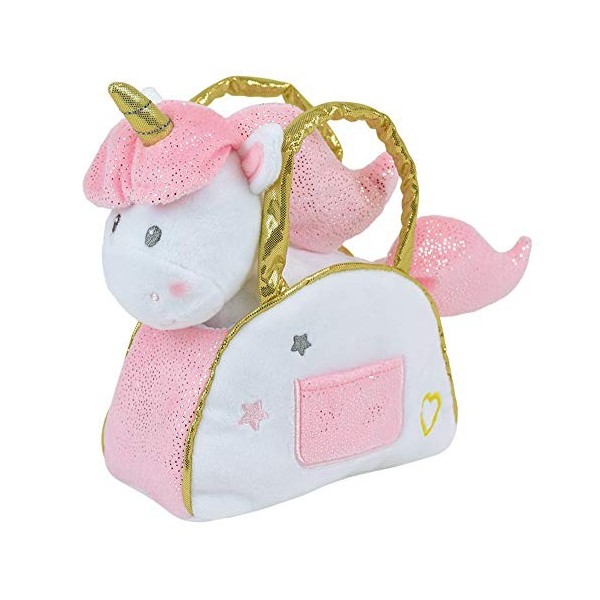 Jemini- Licorne Peluche dans Un Sac H. +/21 cm, 023880, Rose