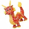 Ifundom Jouet De Dragon en Peluche 2024 Animal De Dragon en Peluche du Zodiaque Chinois Nouvel an Figurine De Dragon Rouge Po