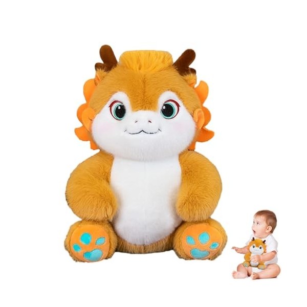 Neamou Jouet en Peluche Dragon Chinois, poupée en Peluche Dragon Chinois, Poupée du Zodiaque en Peluche Dragon 2024, Peluches