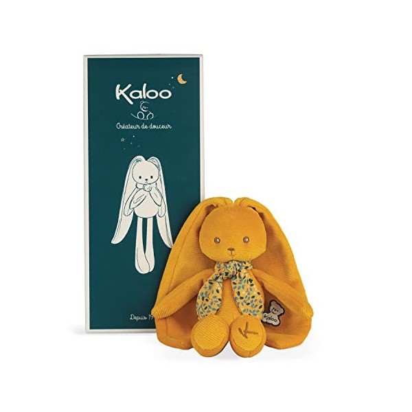 Kaloo - Lapinoo - Pantin Lapin - Peluche Bébé Bi-Matières Jersey et Tricot - 25 cm - Couleur Crème - Matières très Douces - B