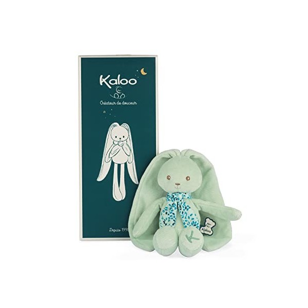 Kaloo - Lapinoo - Pantin Lapin - Peluche Bébé Bi-Matières Jersey et Tricot - 25 cm - Couleur Crème - Matières très Douces - B