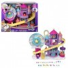 Polly Pocket Pollyville coffret Parc d’Attractions Arc-En-Ciel, Mini-figurines Polly, Shani et 2 Licornes, 25 Accessoires inc