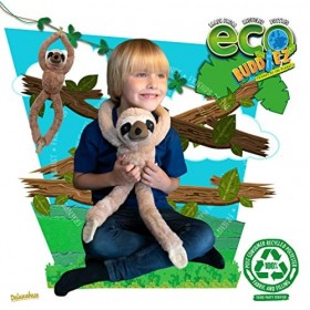 EcoBuddiez Tree Huggers - Paresseux de Deluxebase. Peluche bébé à Suspendre de 72 cm fabriquée en Bouteilles Plastique recycl
