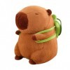 BRULEA 33CM Jouet en Peluche Capybara, Jouets en Peluche Capybara de Dessin animé, poupée en Peluche Capybara avec Sac à Dos 