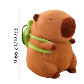BRULEA 33CM Jouet en Peluche Capybara, Jouets en Peluche Capybara de Dessin animé, poupée en Peluche Capybara avec Sac à Dos 
