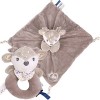 DODO DAMOUR - Coffret Doudou Carré et Hochet - Biche - 032192 - Beige - Polaire - Naissance - Peluche - Bébé - 29 cm x 22 cm