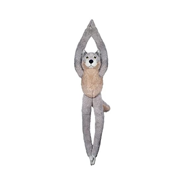 Deluxebase EcoBuddiez Tree Huggers - Loup de Peluche à Suspendre de 72 cm fabriquée en Bouteilles Plastique recyclées. Jouet 