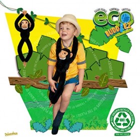 EcoBuddiez Tree Huggers - Chimpanzé de Deluxebase. Peluche bébé à Suspendre de 72 cm fabriquée en Bouteilles Plastique recycl