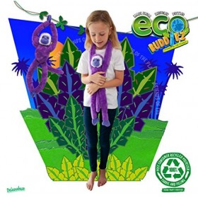 EcoBuddiez Tree Huggers - Singe-Écureuil Violet de Deluxebase. Peluche bébé à Suspendre de 72 cm fabriquée en Bouteilles Plas