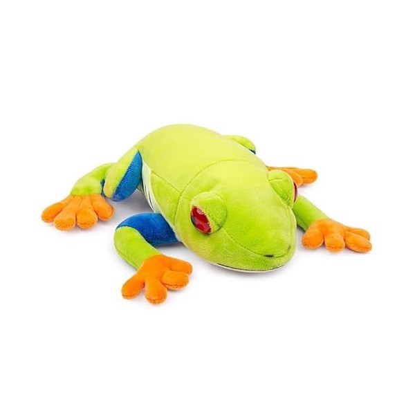 Peluche de Grenouille Simulation 16cm, Animaux en Peluche Réaliste de Grenouille Verte, Jouets Reptiliens en Peluche, Poupées