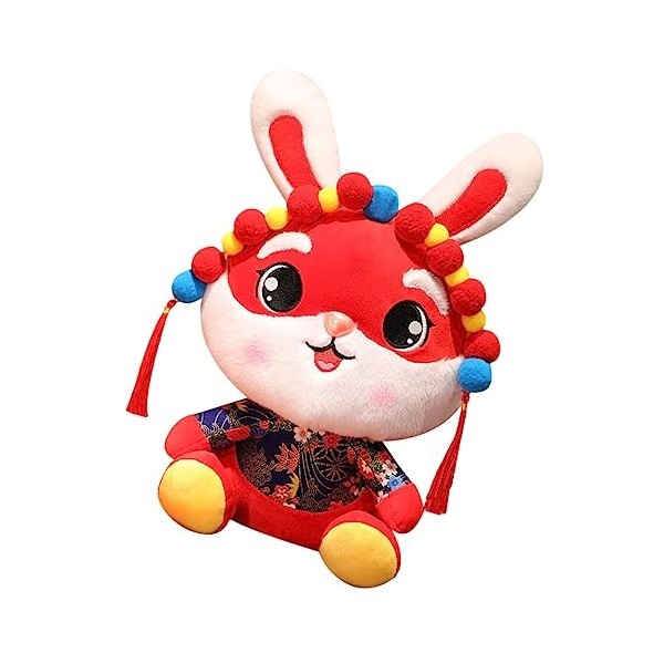 PRETYZOOM Année De Lapin Poupée en Peluche Poupée du Nouvel an Chinois Oreiller Câlin De Lapin Poupées De Lapin du Zodiaque L
