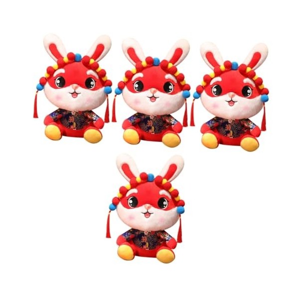PRETYZOOM Année De Lapin Poupée en Peluche Poupée du Nouvel an Chinois Oreiller Câlin De Lapin Poupées De Lapin du Zodiaque L
