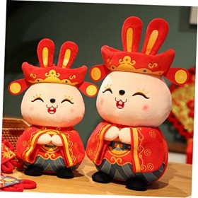 VICASKY Poupée De Lapin en Peluche Poupée du Nouvel an Chinois Jouet De Lapin en Peluche en Peluche Animal du Zodiaque en Pel
