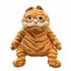 Gros chat en peluche orange - Jouet en peluche mignon pour chat tigré jaune réaliste - Pour garçons et filles - Cadeau de Noë