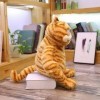 Gros chat en peluche orange - Jouet en peluche mignon pour chat tigré jaune réaliste - Pour garçons et filles - Cadeau de Noë