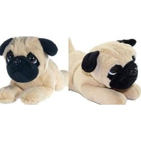 Peluche chien carlin chiot classique en peluche couché, env. 30 cm