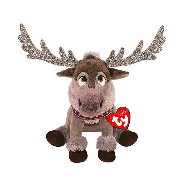 Ty Reindeer-Frozen 2-Disney-Reg Reines des Neiges II-Peluche musicale Sven 15cm, TY41097, Multicolore