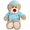 VRasehorn Ours en peluche avec sweat à capuche "Bonne rétablissement" env. 32 cm Bleu